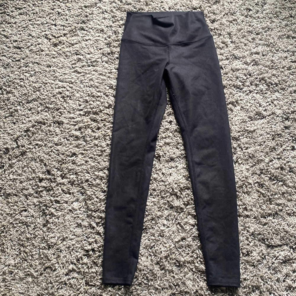 Alo black coated yoga pants